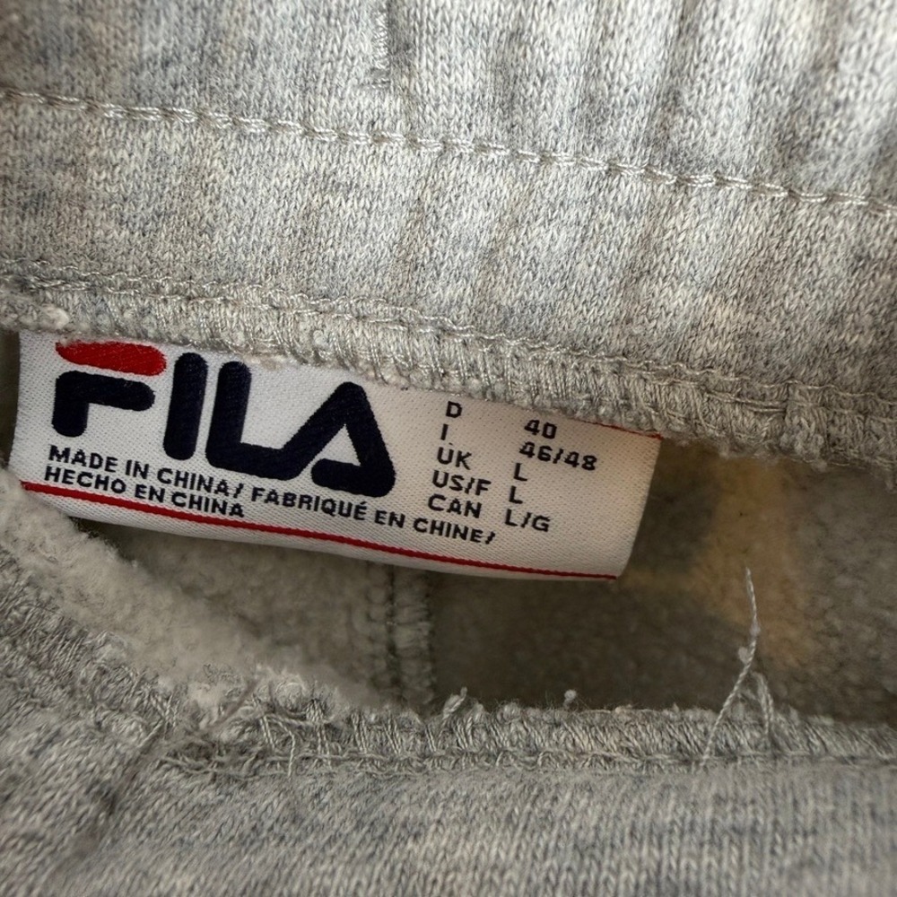 FILA Mens Fleece Jogger Sweatpants L Gray Athleisure Casual Y2K Cozy Retro Sport - Picture 3 of 8